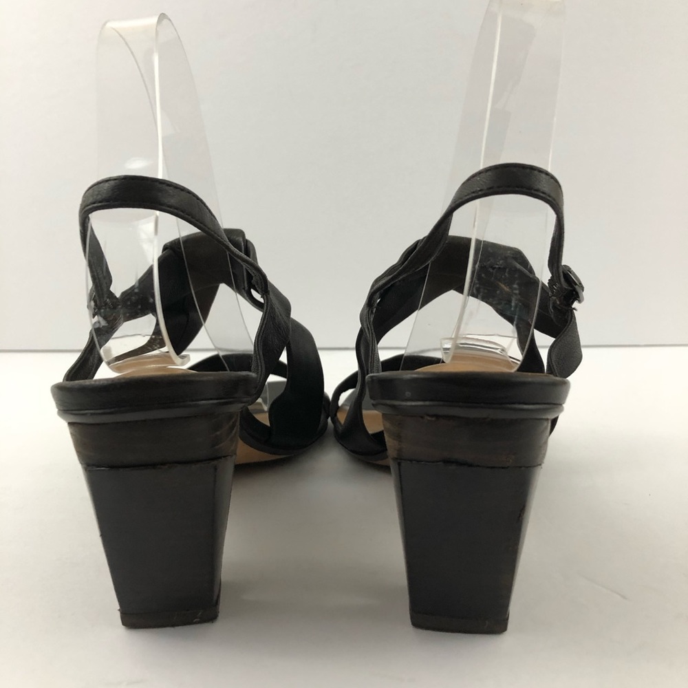 Audley London Sandals Womens 9.5 Brown Strappy Leather Cutout Heels Slingback - Picture 2 of 13